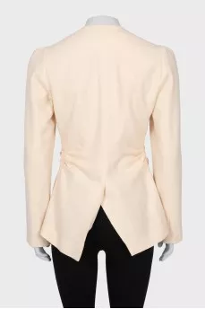 Wool jacket with button fastening