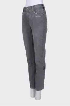 Straight leg grey jeans