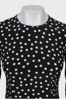 Fitted blouse in polka dot print