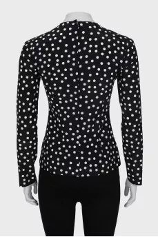 Fitted blouse in polka dot print