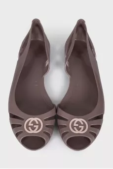 Rubber sandals with brand logo