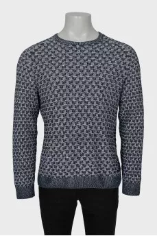 Men's knitted two-tone sweater