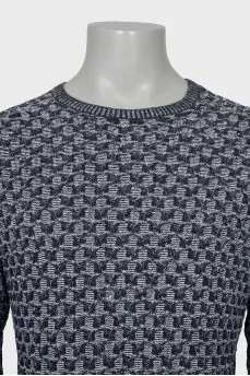 Men's knitted two-tone sweater