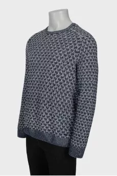 Men's knitted two-tone sweater