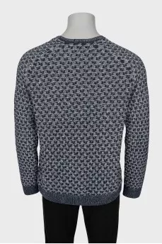 Men's knitted two-tone sweater