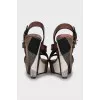 Leather wedge sandals