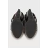 Leather wedge sandals