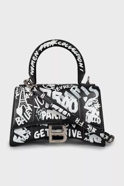 Black and white hourglass bag