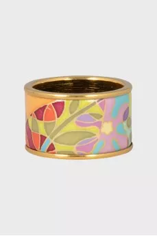 Set of ring and earrings in floral print