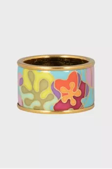 Set of ring and earrings in floral print