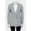 Double-breasted jacket with a checkered print