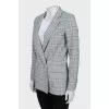 Double-breasted jacket with a checkered print
