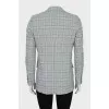 Double-breasted jacket with a checkered print