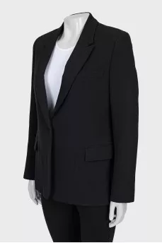 Woolen jacket with a button