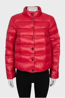 Red quilted jacket