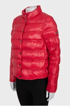 Red quilted jacket