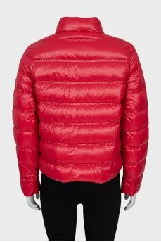 Red quilted jacket
