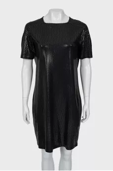 Dress with button fastening