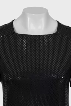 Dress with button fastening