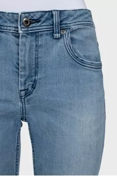 Tapered fit blue jeans