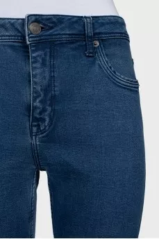 Blue jeans with raised seams