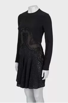 Dress with lace and mesh elements