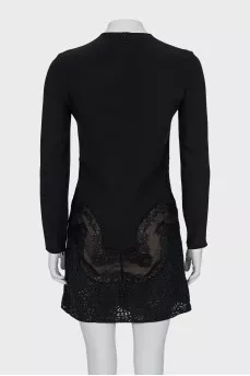 Dress with lace and mesh elements