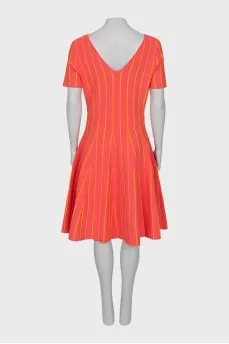 Fitted dress in yellow stripes