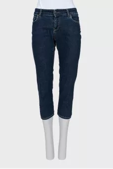 Cropped straight leg jeans