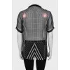 Transparent T-shirt with geometric print
