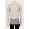 Beige mesh long sleeve