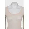 Beige mesh long sleeve