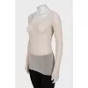 Beige mesh long sleeve