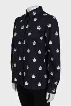 Black shirt with embroidery