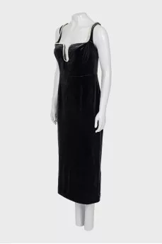 Velvet dress decorated with crystals