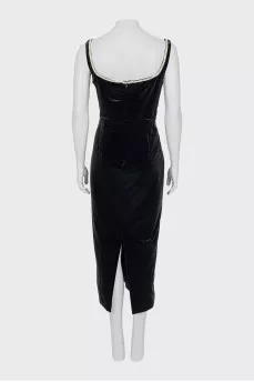 Velvet dress decorated with crystals