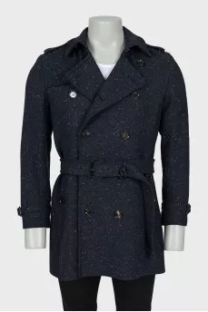Men's coat with buttons and hook