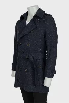 Men's coat with buttons and hook