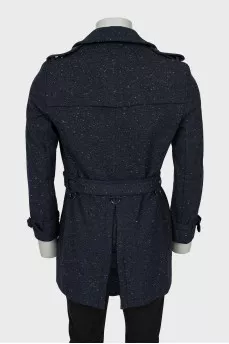 Men's coat with buttons and hook