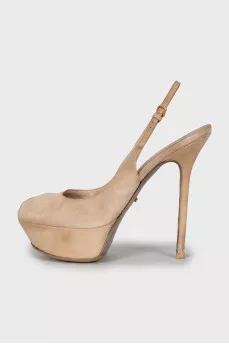 Beige suede shoes