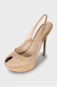 Beige suede shoes