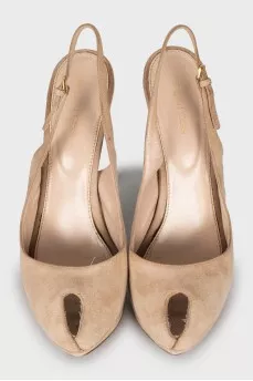 Beige suede shoes