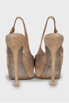 Beige suede shoes