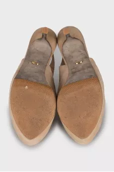 Beige suede shoes