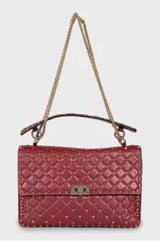 Красная сумка Rockstud Spike