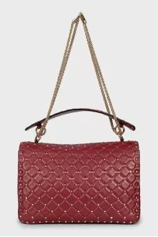 Красная сумка Rockstud Spike
