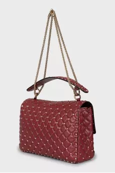 Красная сумка Rockstud Spike