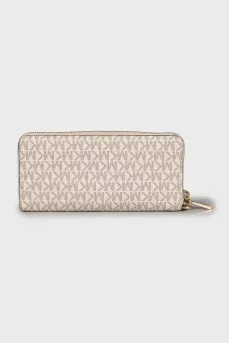 Canvas wallet with branded monogram