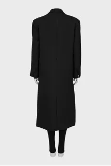 Double-breasted coat with slits