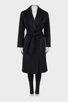 Wool coat with snap fastening